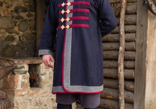 Rus Viking Kaftan/Mantel Kosma Blauw/donkergrijs/rood