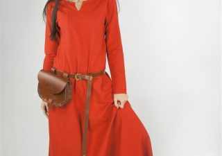 Wikinger Damen Unterkleid in Rot