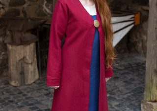 ​​​​Wikinger Damen Birkamantel Aslaug in Wolle und Rot