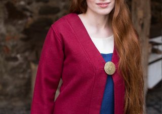 ​Viking Dames Birka Mantel Aslaug in Wol en Rood