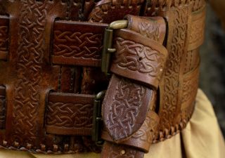 Viking - Kelt - Barbaren leren riem in Bruin