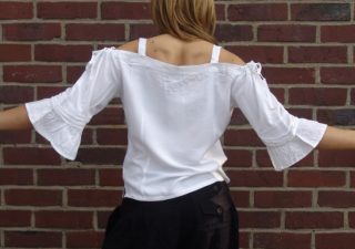 Middeleeuwse Dames Blouse in Wit