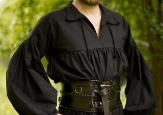 Miedergürtel aus Leder, schwarz