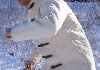 Gambeson - Aketon in Natuurkleur met Riempjes