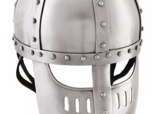 Hochmittelalter Spangenhelm mit Gesichtsplatte in M und L.