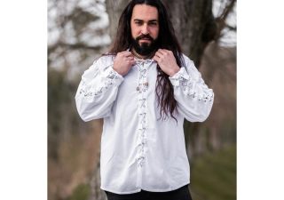 Mittelalter Bluse in Weiss