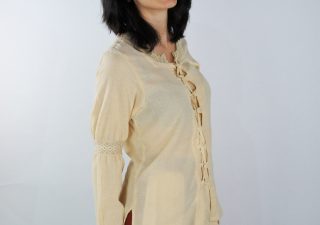 Middeleeuwse Dames Blouse in Natuurkleur