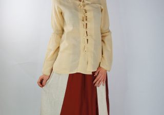 Middeleeuwse Dames Blouse in Natuurkleur