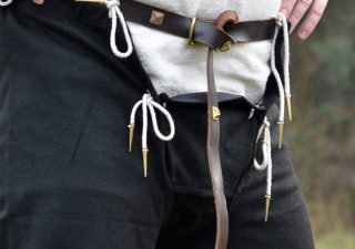 Mittelalterhose aus Baumwolle mit Nesteln, Schwarz