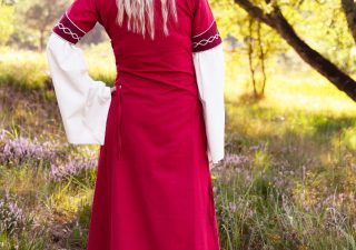 Mittelalterkleid Alvina, rot/natur