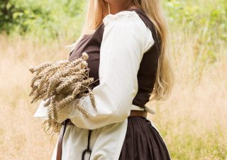 ​​​Mittelalterkleid / Überkleid, ärmellos in Braun