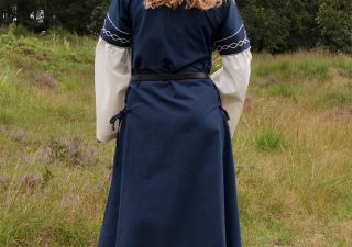 Mittelalterkleid in Blau-Natur, 12Jh.