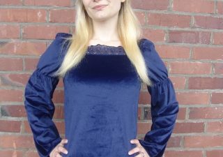 Middeleeuwse Dames Blouse in Blauw