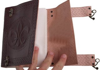 Mittelalter Tagebuch, Journal mit Fleur-de-Lis-Prägung