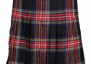 8 Yard Kilt, Schottenrock, Black Stewart Tartan