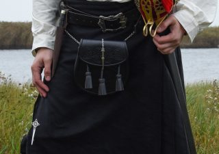 Schottenrock - Schottischen Rock Schwarz​ ​8 Yard Kilt