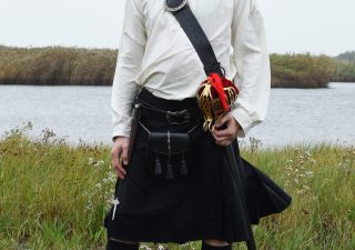 Schotse Kilt - Tartan in Zwart, 8 Meter Stof