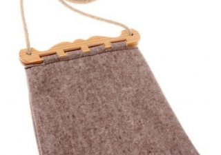 Wikinger Umhängetasche mit Taschenbügel aus Holz