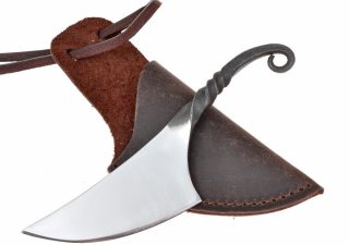 Geschmiedetes Halsmesser / Neck-Knife im Stil der Wikinger-Zeit aus Eisen