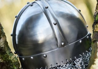 ​Wikinger Brillenhelm mit Kettenbrünne, 2 mm Stahl