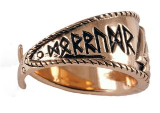 Viking Valknut ring Brons Groot