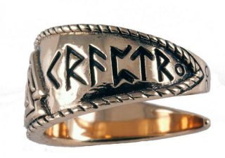 Wikinger Valknut Ring Bronze Klein