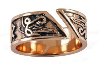 Viking Runen Ring Brons Groot