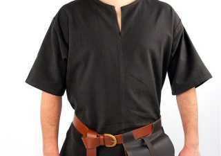 ​​​​Viking Blouse - Tuniek, met Korte Mouw, in Bruin