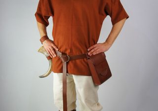 Viking Blouse - Tuniek, met Korte Mouw Rood/Koperkleur