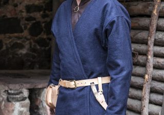 Viking Kaftan Loki in Wol en in Blauw