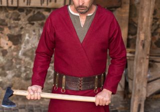 Viking Kaftan Loki in Wol in Rood