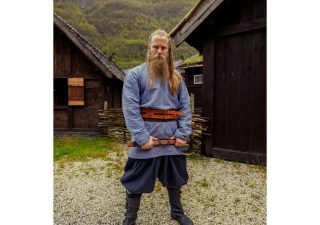 Viking Tuniek, Katoen in Blau/Grijs (aanbieding)