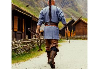 Viking Tuniek, Katoen in Blau/Grijs