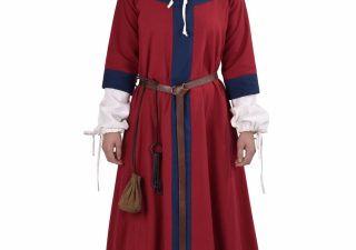 Wikinger, Frühmittelalterliches Kleid in Rot/Blau aus den 6Jh. - 9Jh.