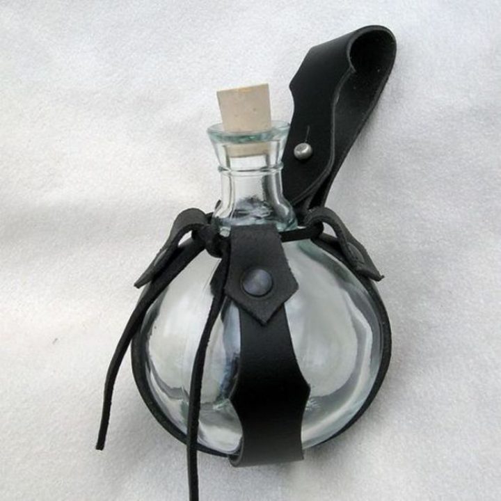 Trinkflasche von Glass mit Leder Halter 0.2 liter