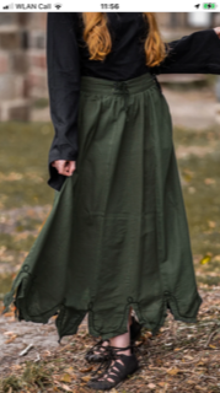 Middeleeuwse Dames Rok in Groen