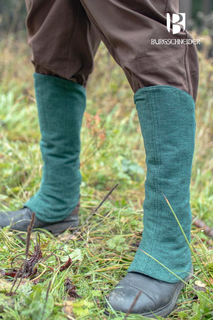 Middeleeuwse Beenwarmers Nares gemaakt van Katoen in de kleur Groen