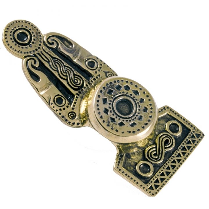 Viking Rugknop Fibula in Brons, 550-600 na Chr.