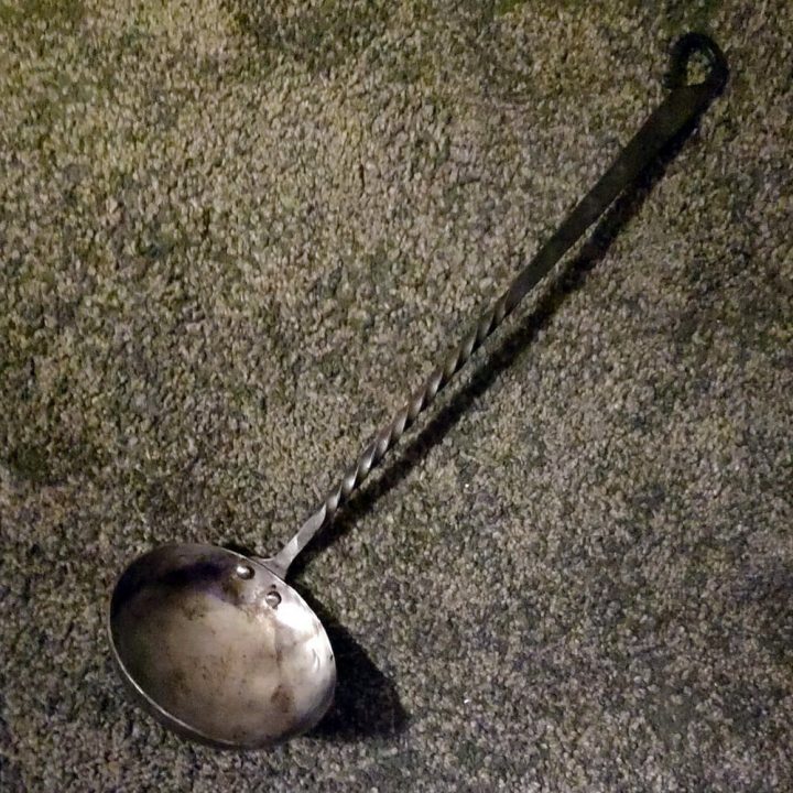Middeleeuwse Opschep/Soeplepel 52 cm Gesmeed