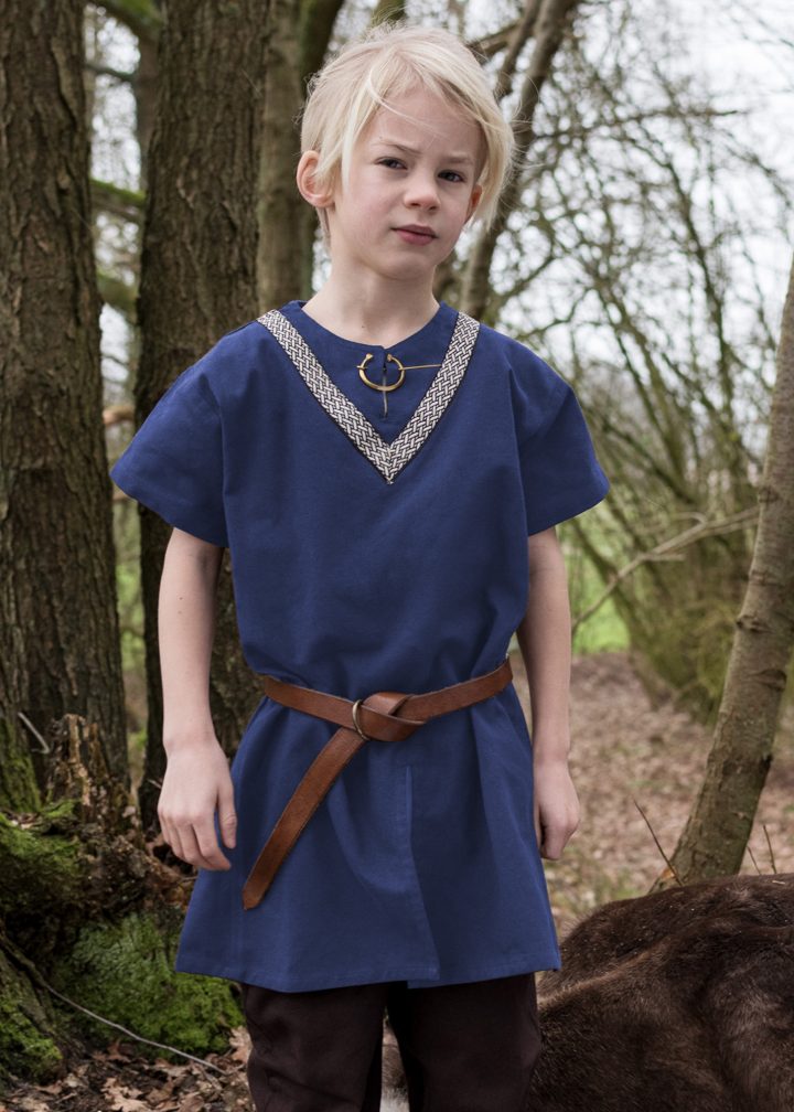 Middeleeuws - Viking Kinder Tuniek in Blauw