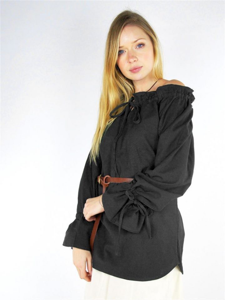 Mittelalterbluse in Schwarz