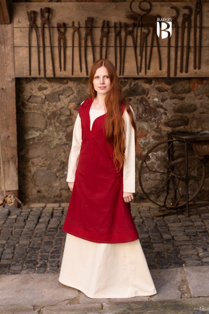 Mittelalter Kleid Lannion in Rot