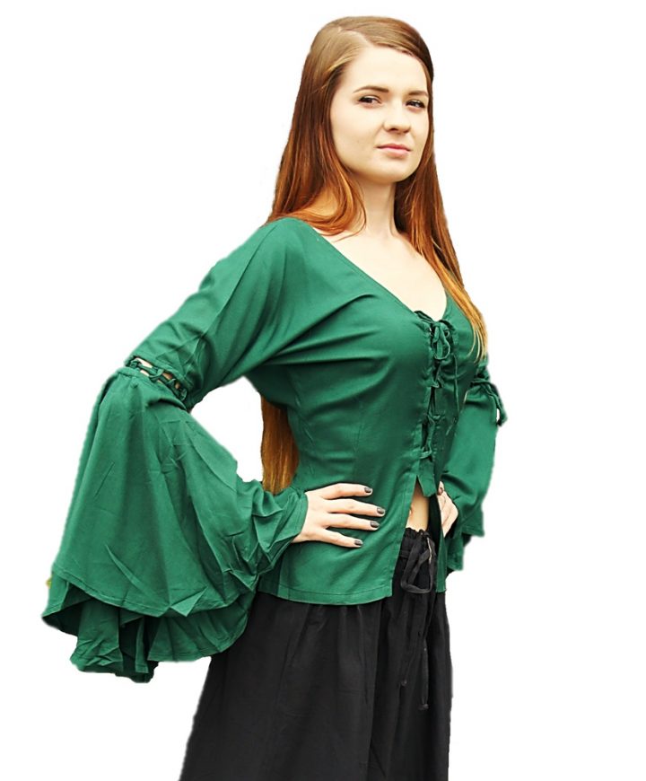 Middeleeuwse Dames Blouse in Groen