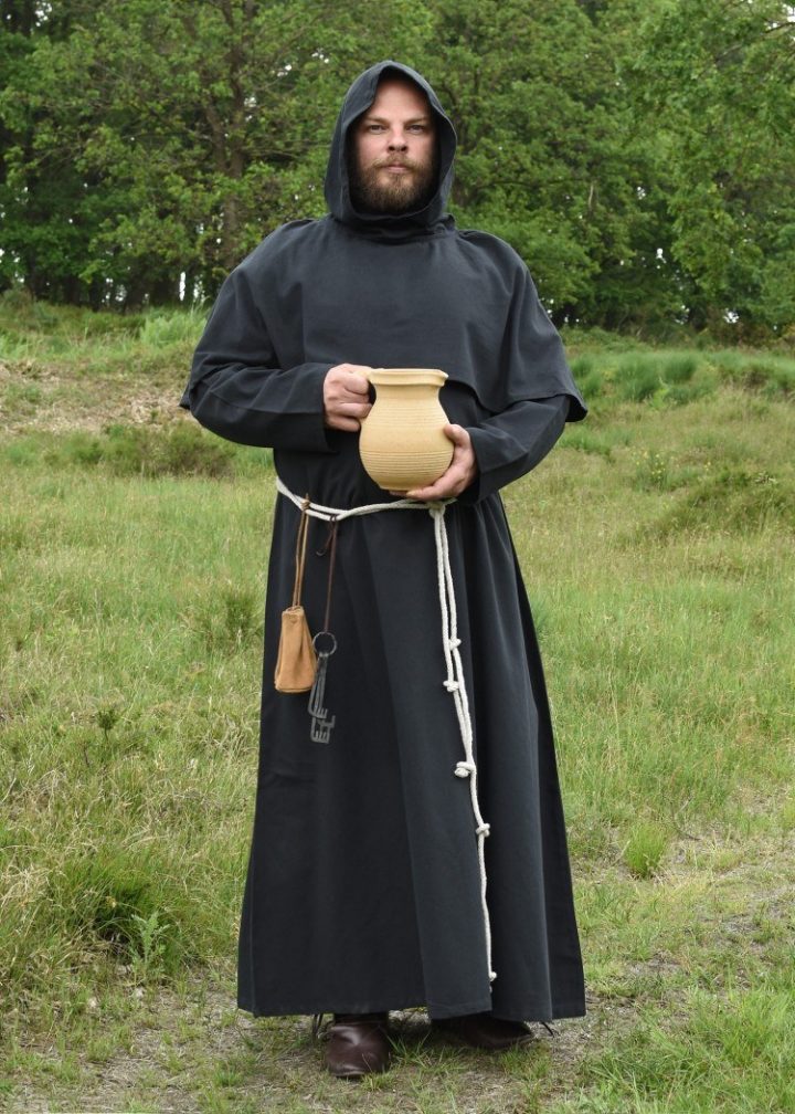 Mittelalter  Mönchskutte Benedikt, schwarz