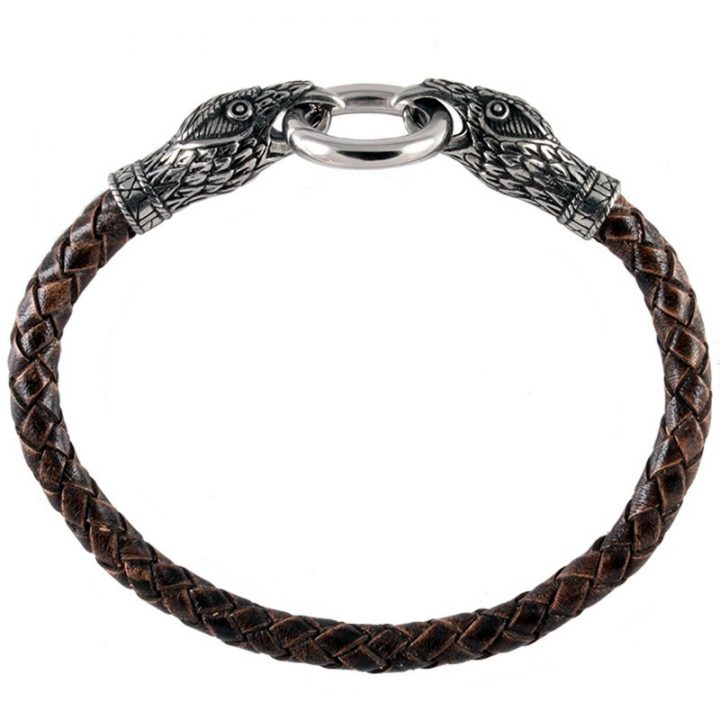 Viking Armband Raven van Odin in Tin Groot