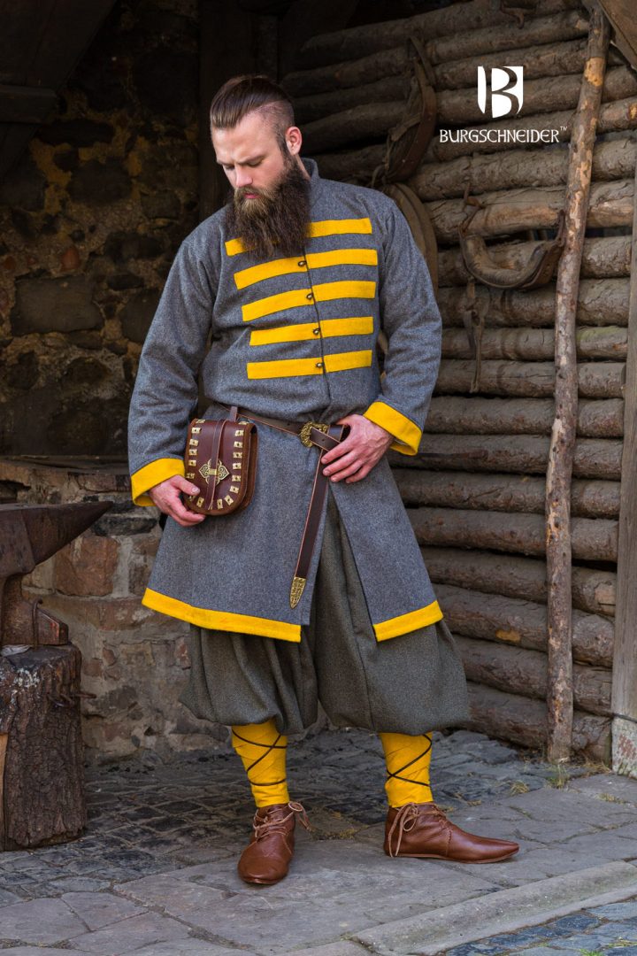 Rus Viking Kaftan/Mantel Bartosz Donkergrijs/Geel