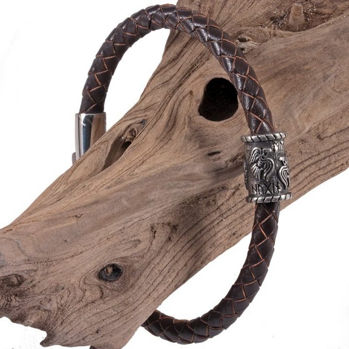 Viking Raven Armband in Tin Groot