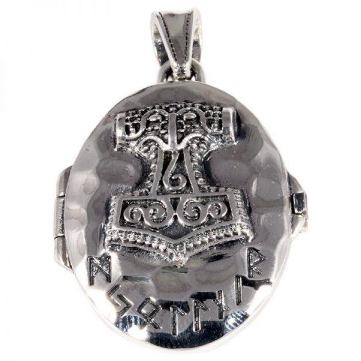 Viking Medaillon met Thor Hammer in Zilver (925er)