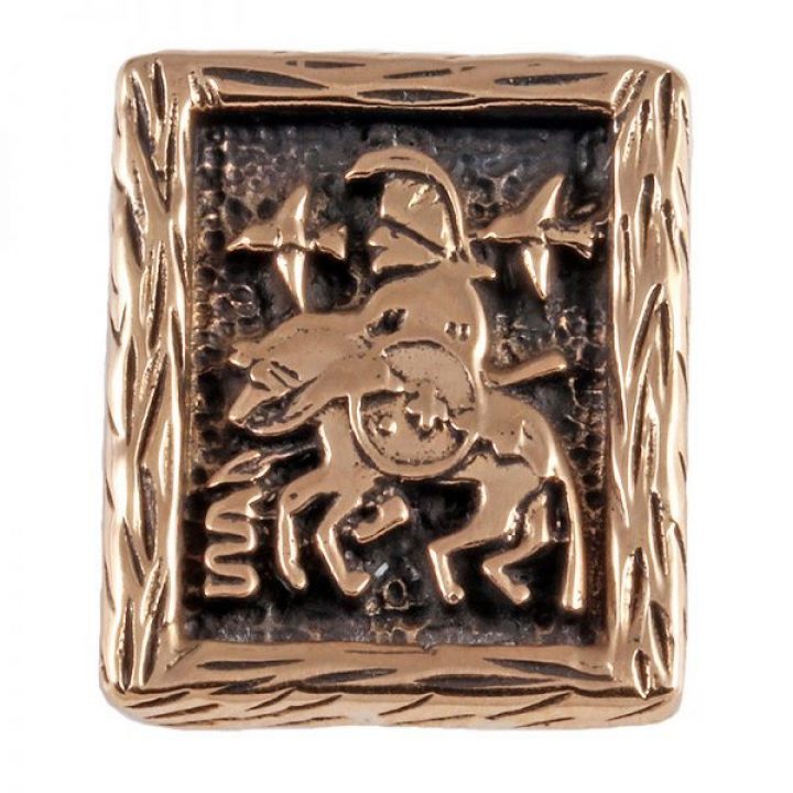 Viking Armband Ornament met Odin en de Raven Hugin en Munin en Sleipnir in Brons