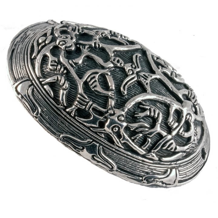 Viking Schildpad Ovaal Fibula in Zilver (925er), 10e eeuws